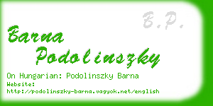 barna podolinszky business card